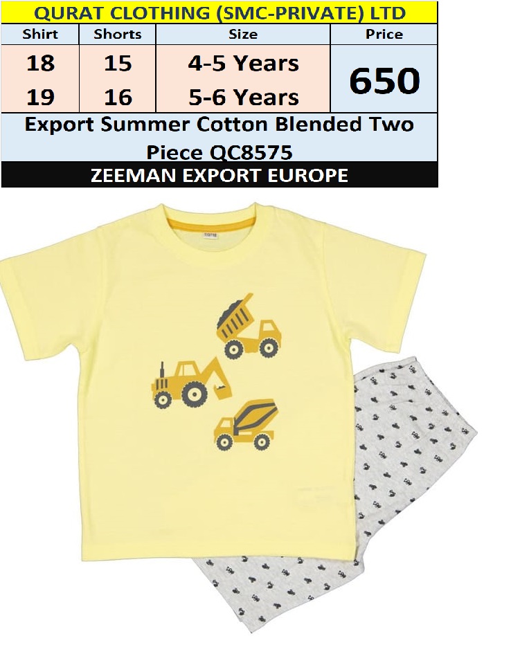 Summer Cotton Blended Two Piece QC8575 Zeeman Export Europe