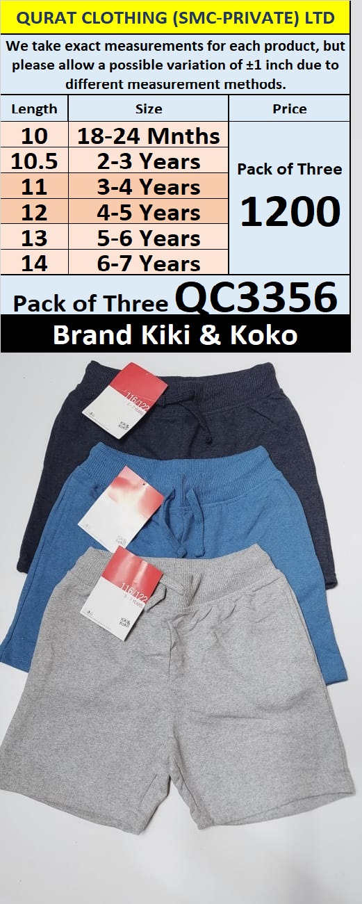 Pack of Three Shorts QC3356
