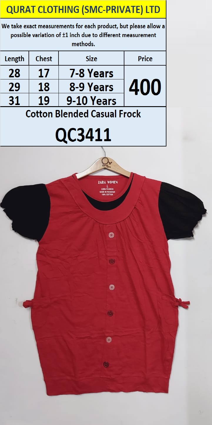 Cotton Blended Casual Frock – QC3411