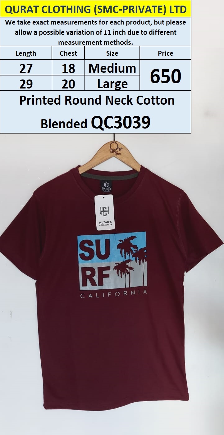 Sun Surf California Round Neck Cotton Blended T-shirt QC3039