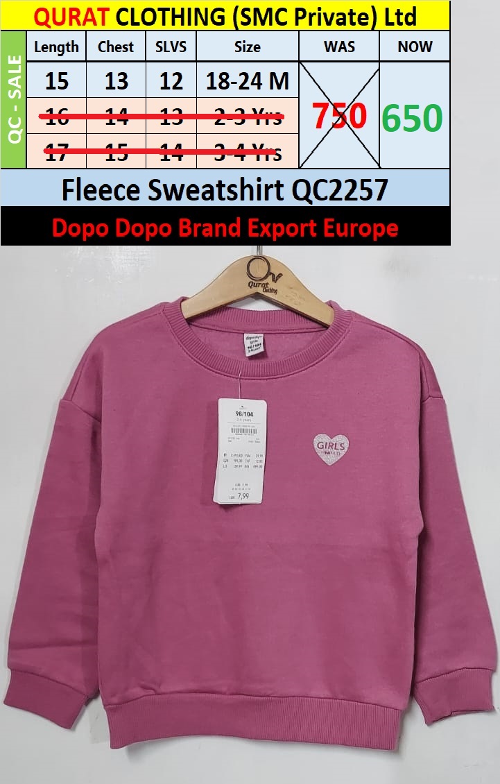 Dopo Dopo Brand Fleece Sweatshirt QC2257 Export Europe 