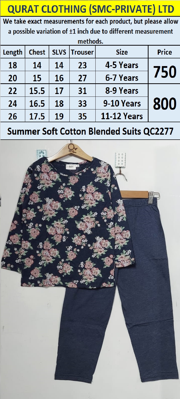 Summer Soft Cotton Blended Suit QC2277