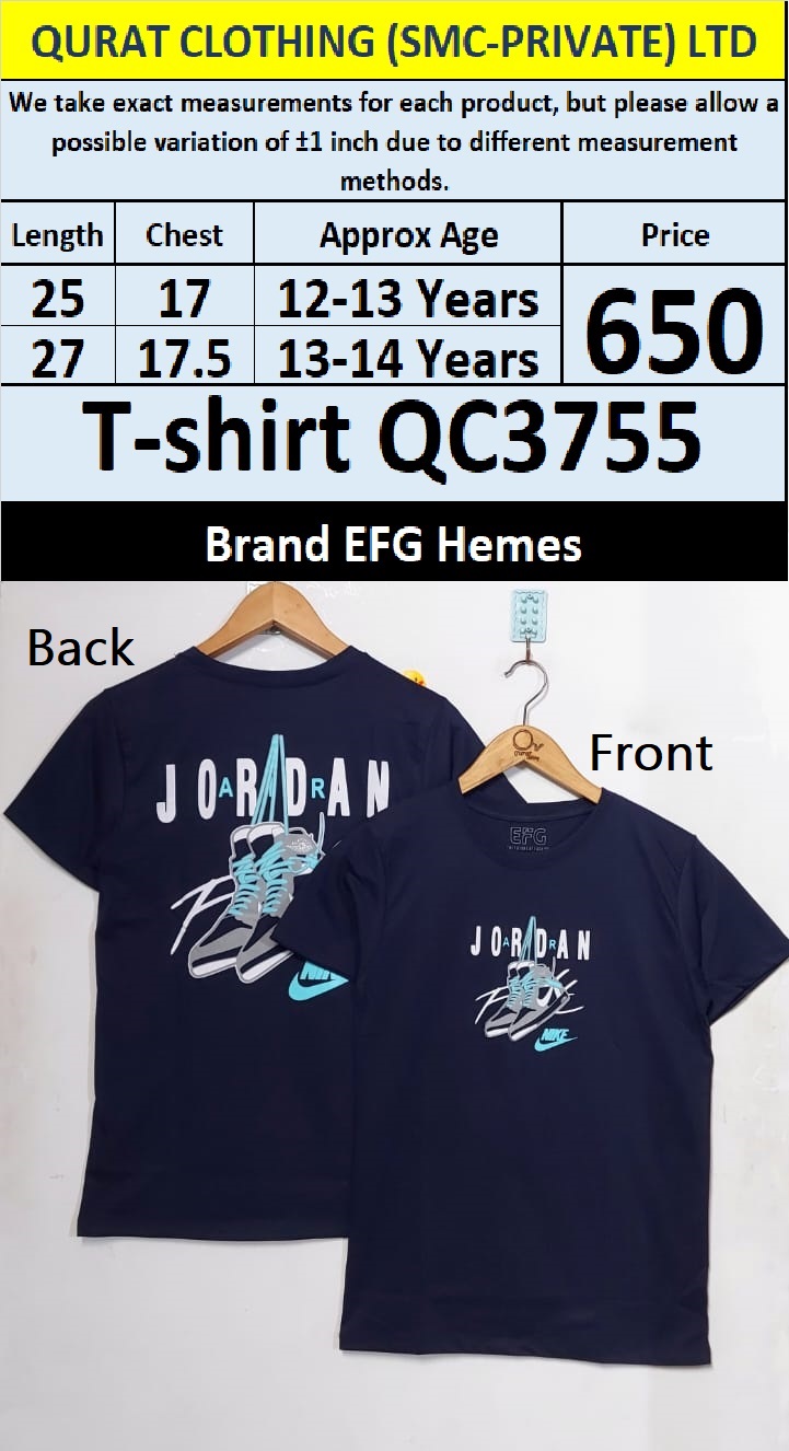 Brand EFG Hemes Bue Jordan T-Shirt QC3755