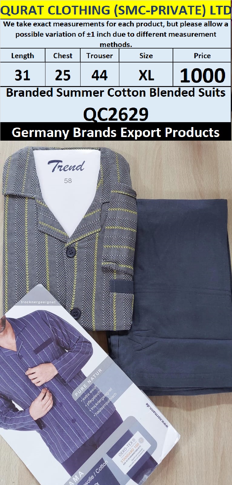 International Brands Summer Cotton Blended Suits Export Germany QC2629