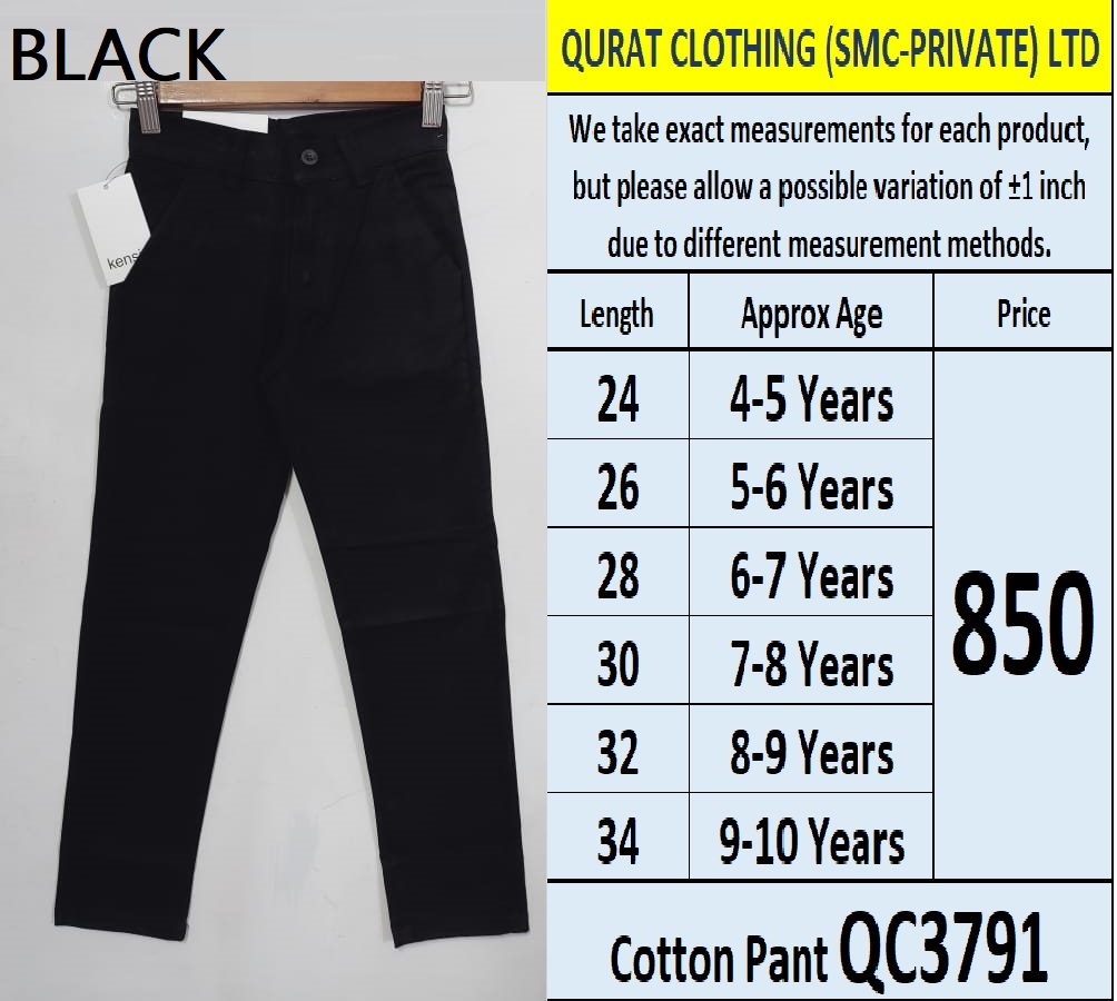 Black Cotton Pant QC3791