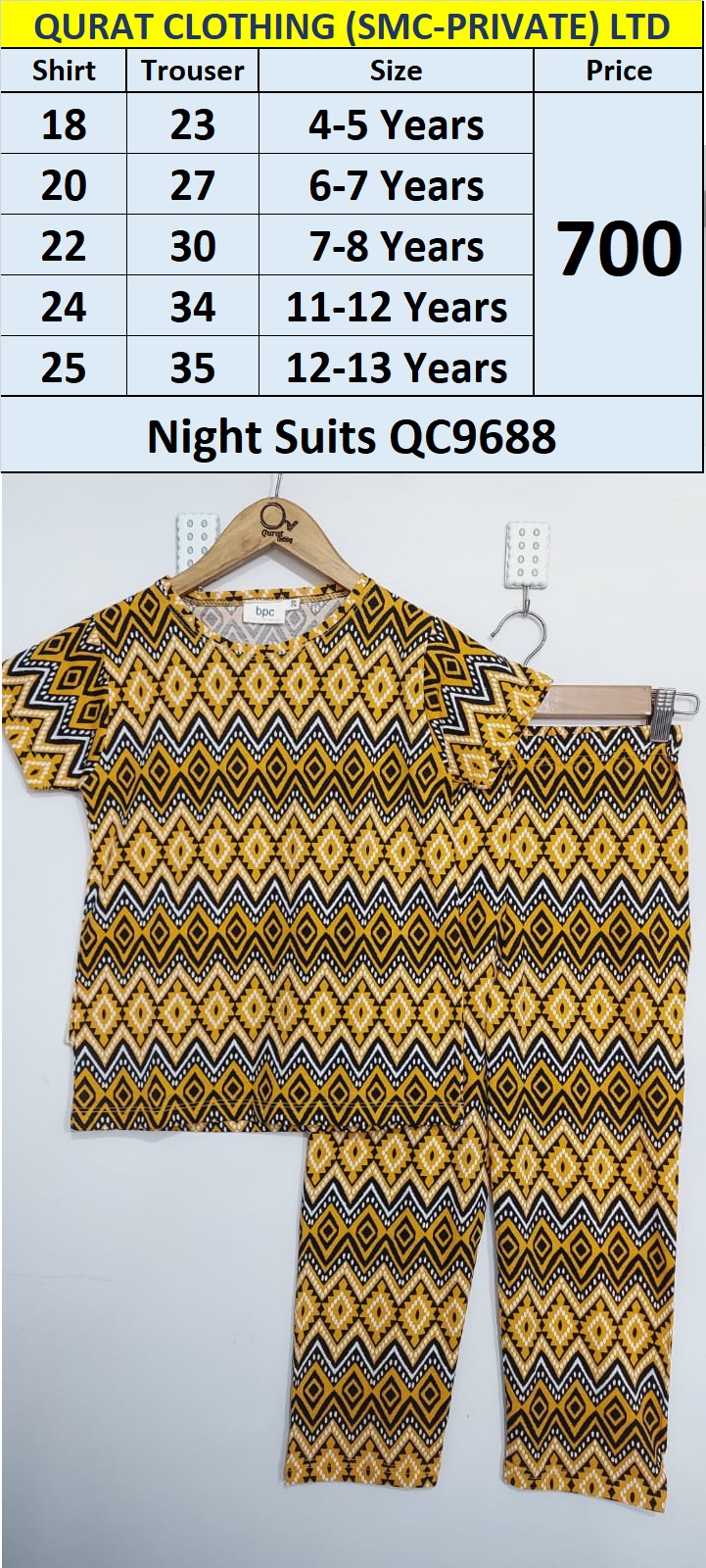 BPC Brand Night Suits QC9688 - QC9688