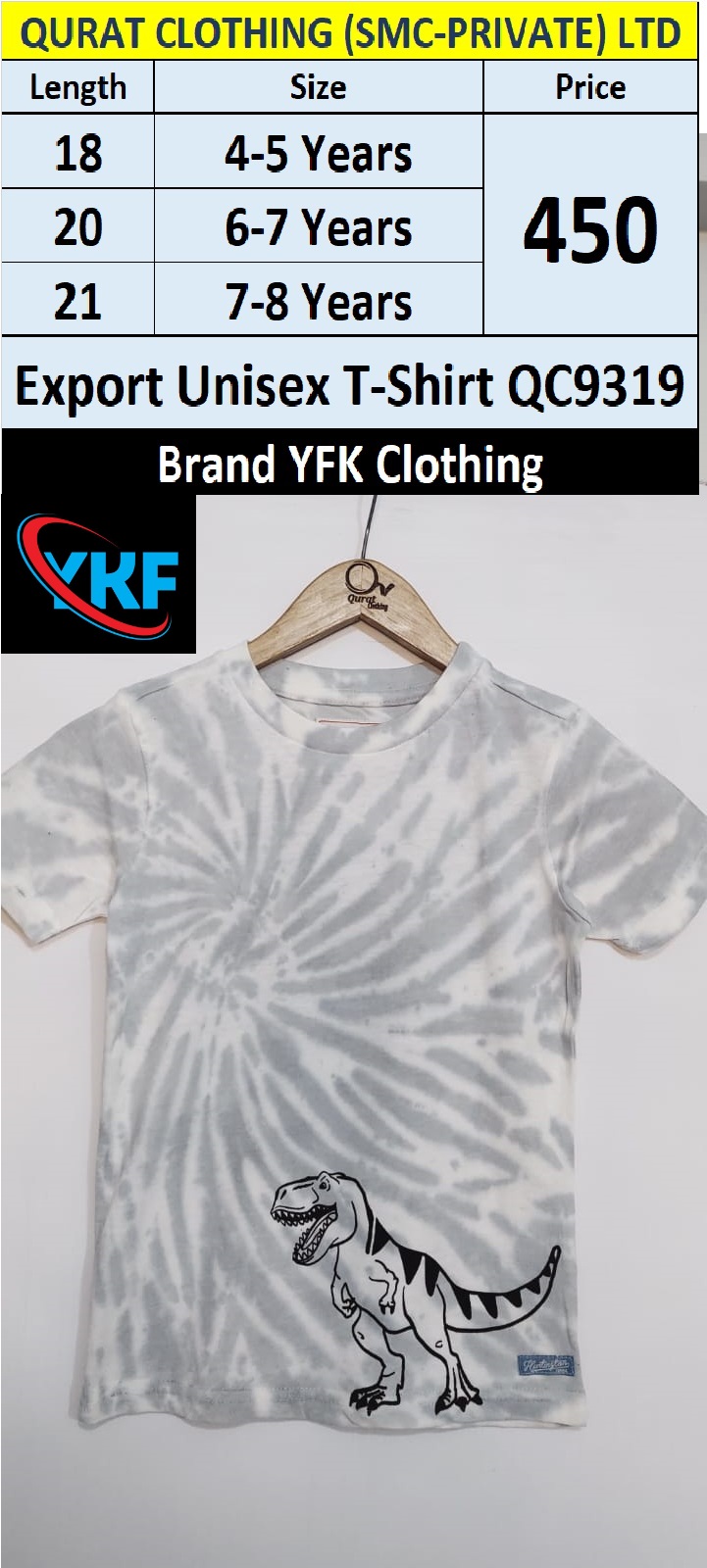 Export Branded Unisex Dino T-shirt QC9319 Brand YKF
