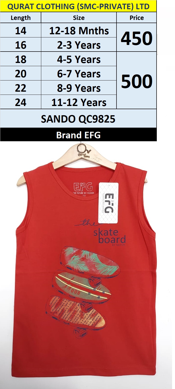 EFG Brand RED Skate Boards SANDO QC9825