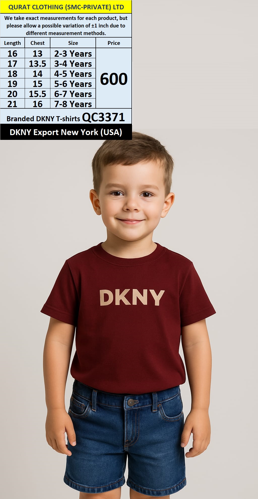 Branded DKNY T-Shirt QC3371 Export New York (USA)
