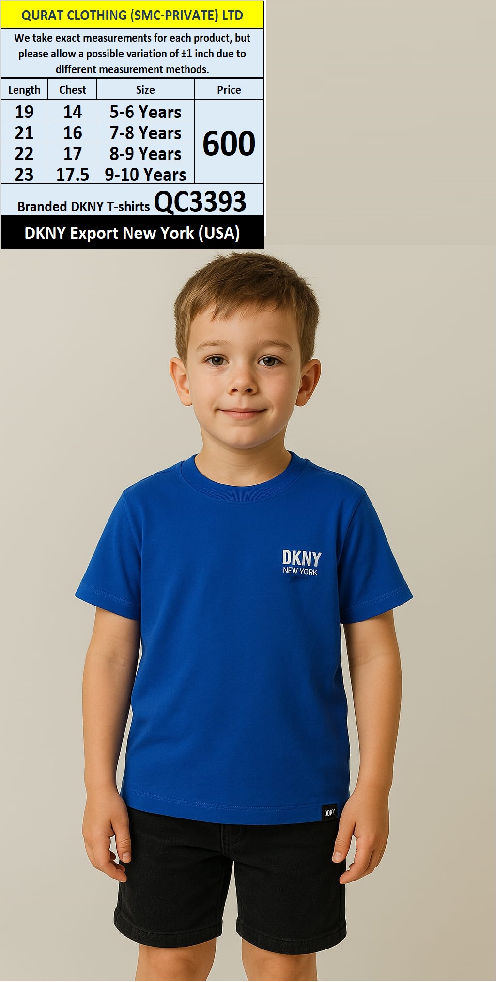 Branded DKNY T-Shirt QC3393 Export New York (USA)