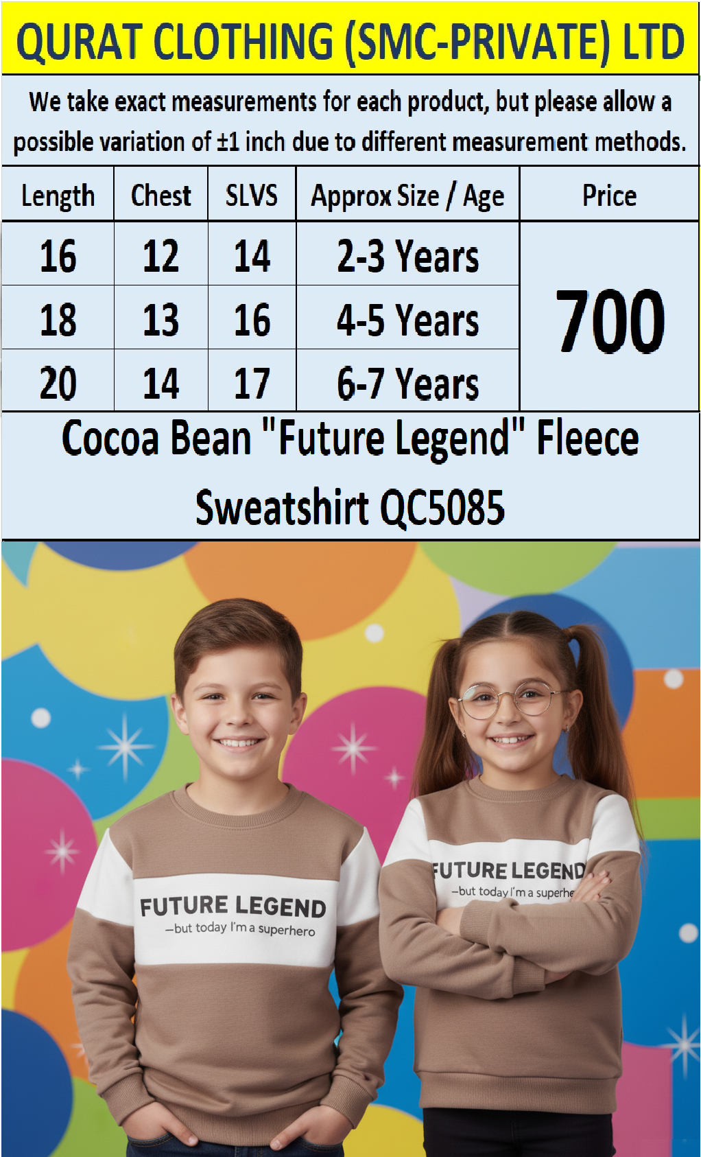 Cocoa Bean “Future Legend” Fleece Sweatshirt QC5085 – Export Europe