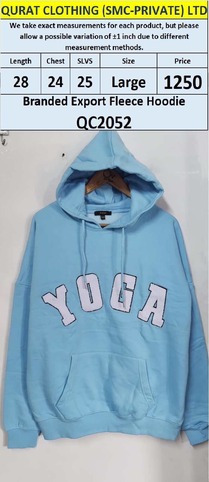 Branded Export Fleece Hoodie QC2052 
