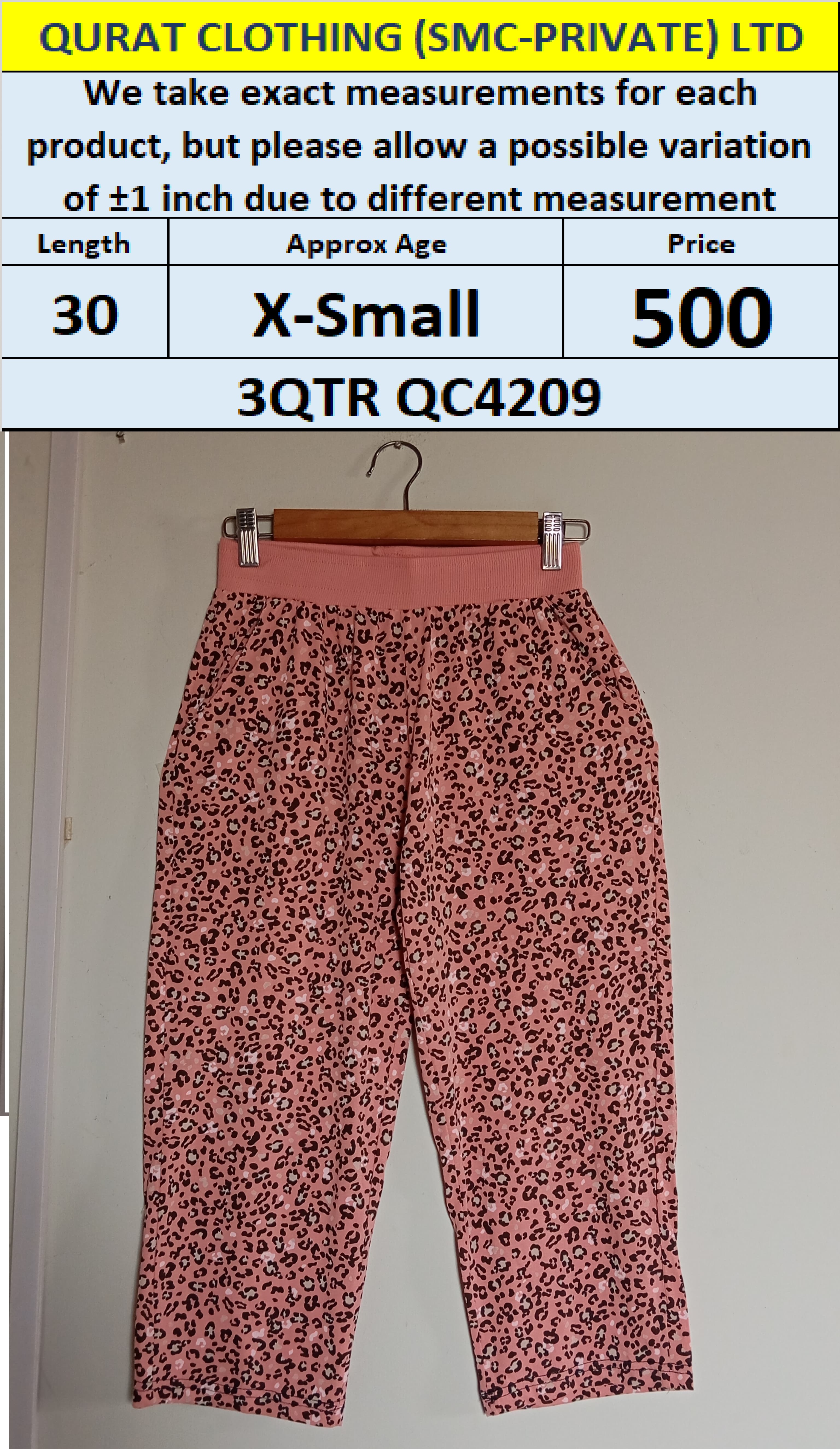 Branded 3-QTR Trouser QC4209