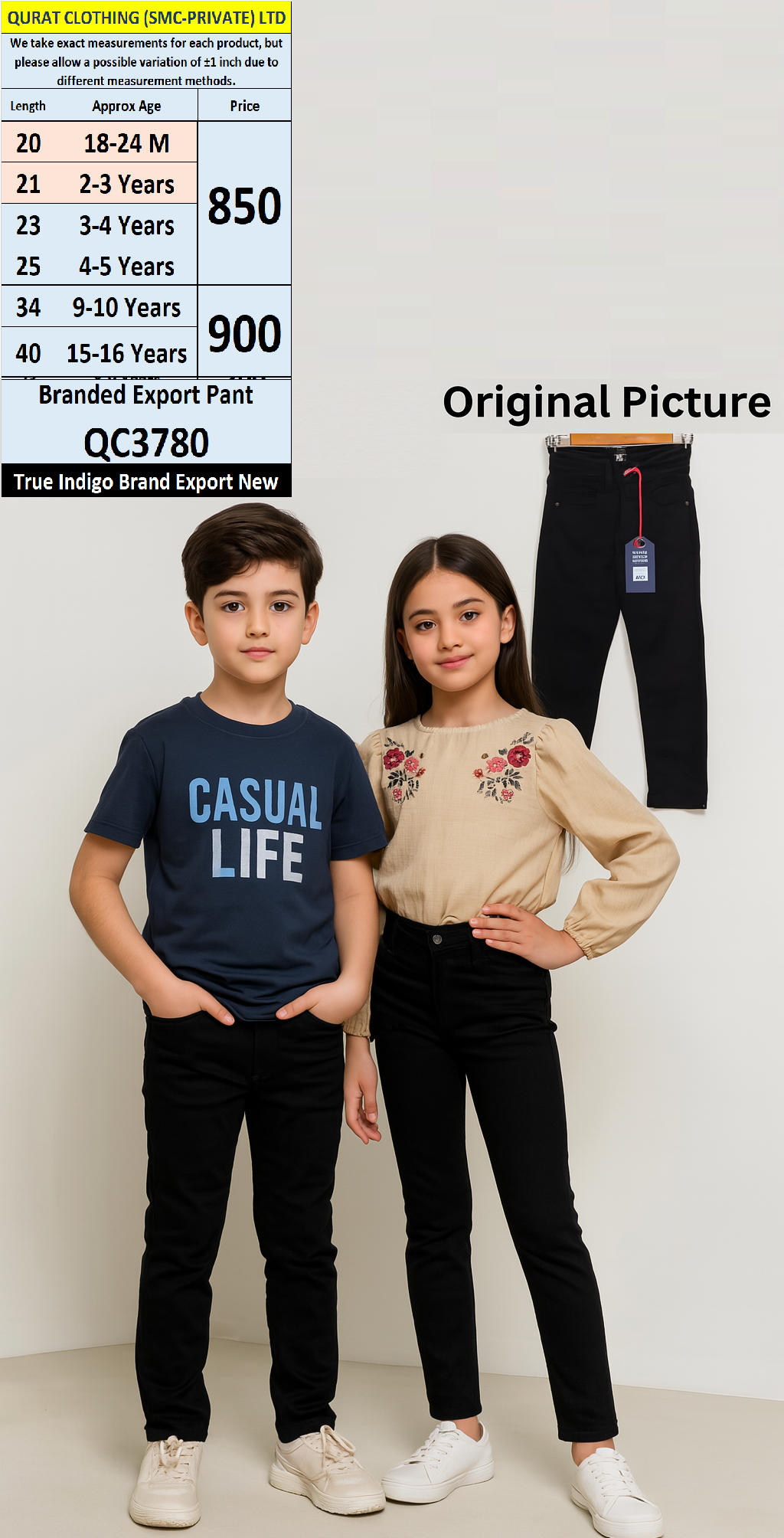 True Indigo Brand Pant QC3780 Export New York - USA