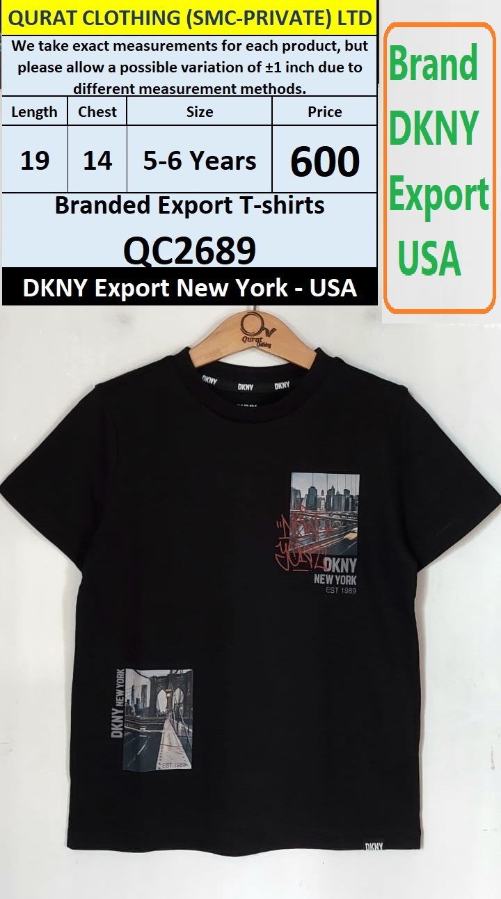 DKNY Brand T-shirt QC2689 Export New York - USA