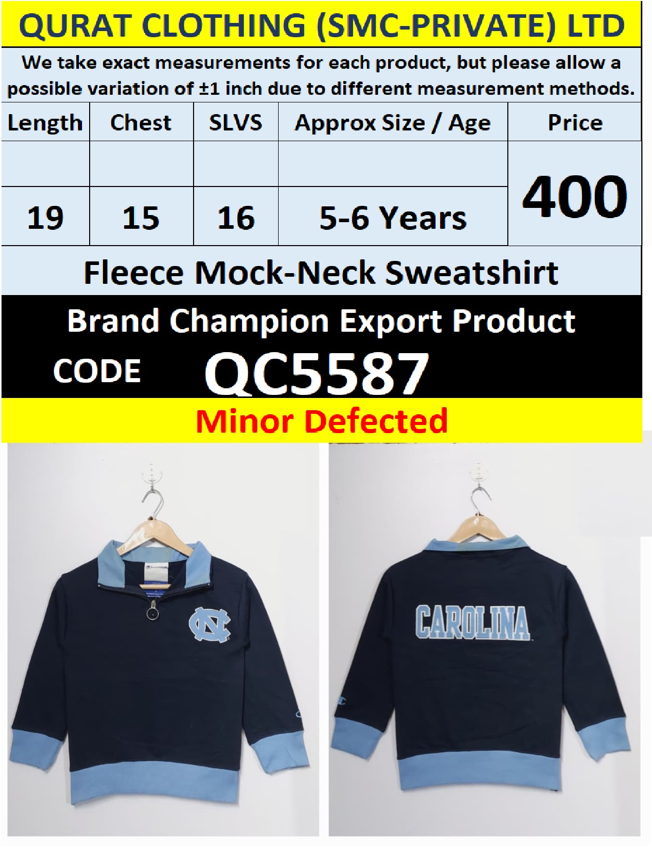 Branded Export Product (Minor Defected) - QC5587