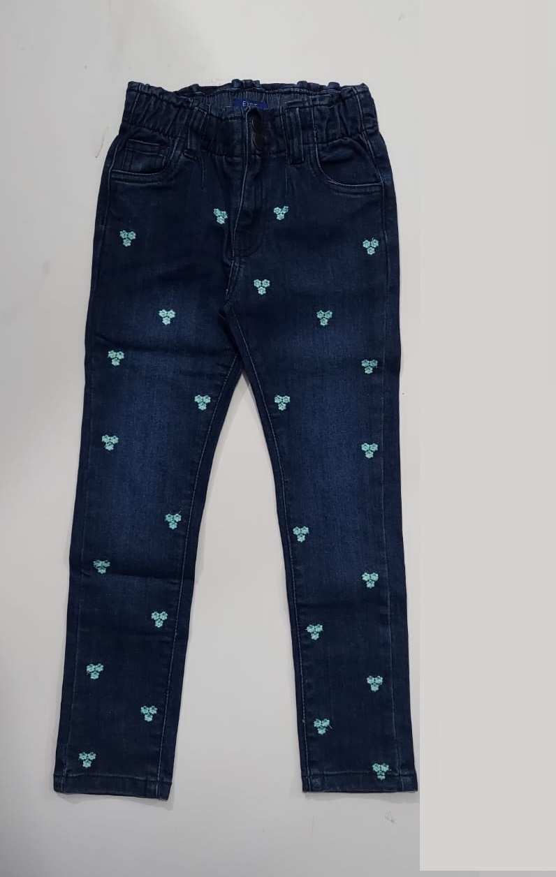 Dark Blue Girls Embroidered Pant QC9764 Export Arab Countries