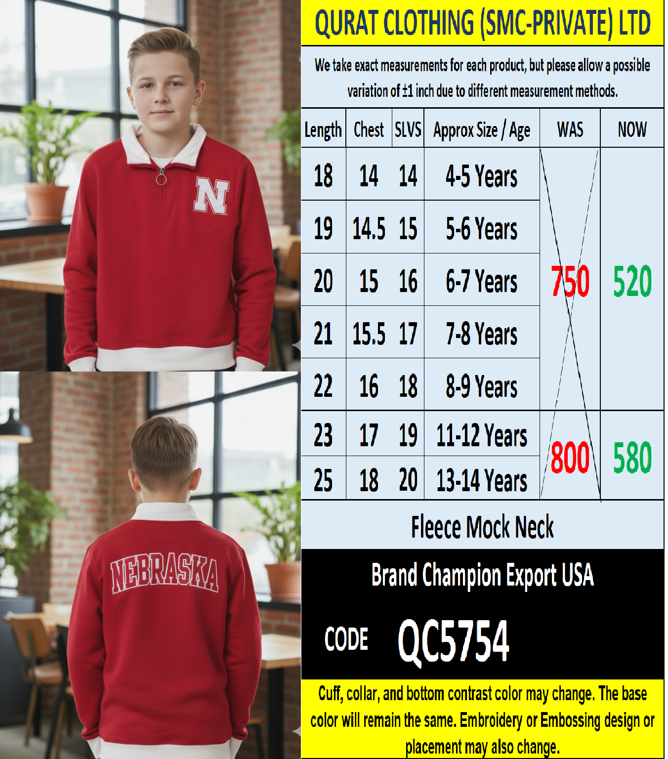 Champion Brand Mock Neck Sweatshirt Export USA - QC5754