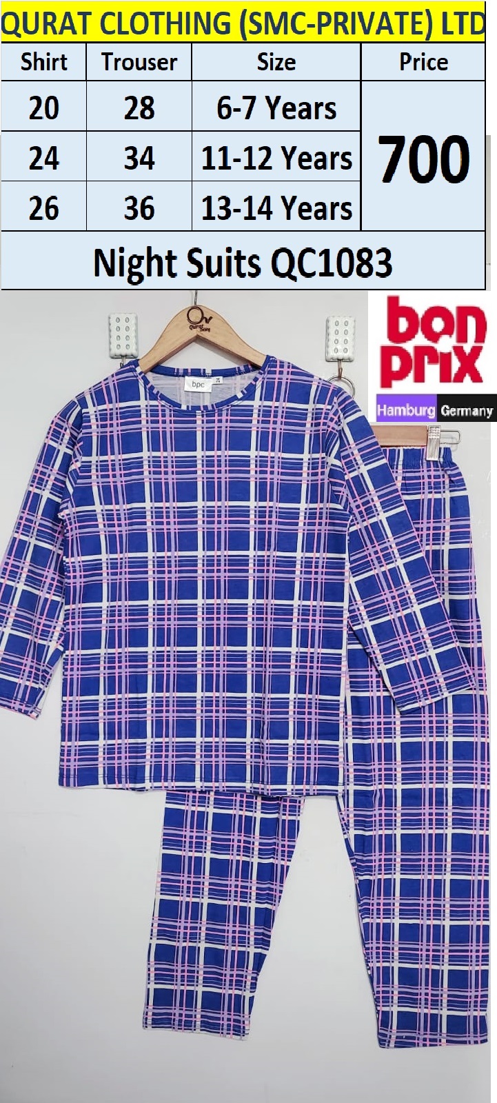 BPC Brand Checks Print Night Suit QC1083 - QC1083