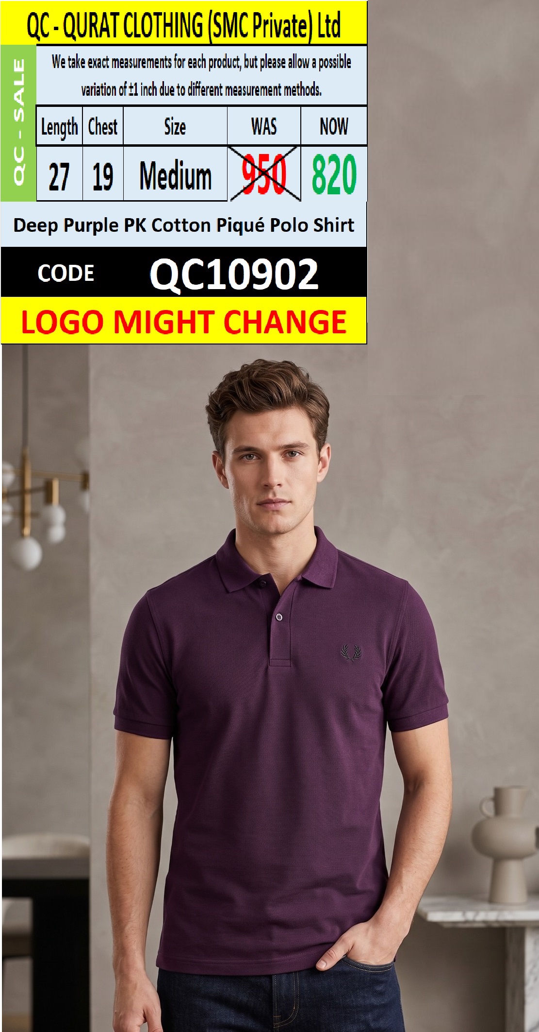 Deep Purple PK Cotton Piqué Polo Shirt QC10902