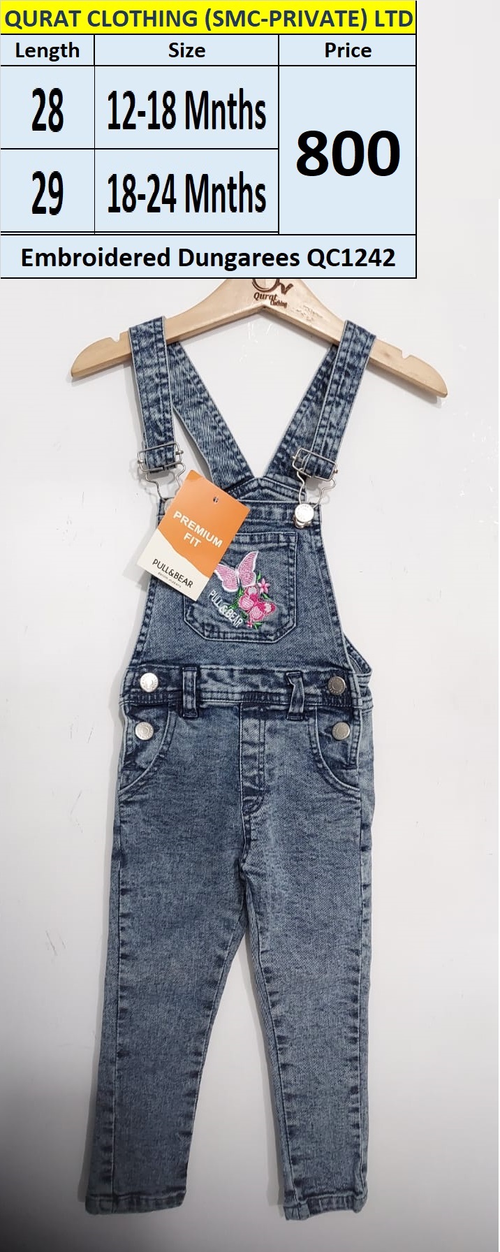 Embroidered Dungarees / Romper QC1242