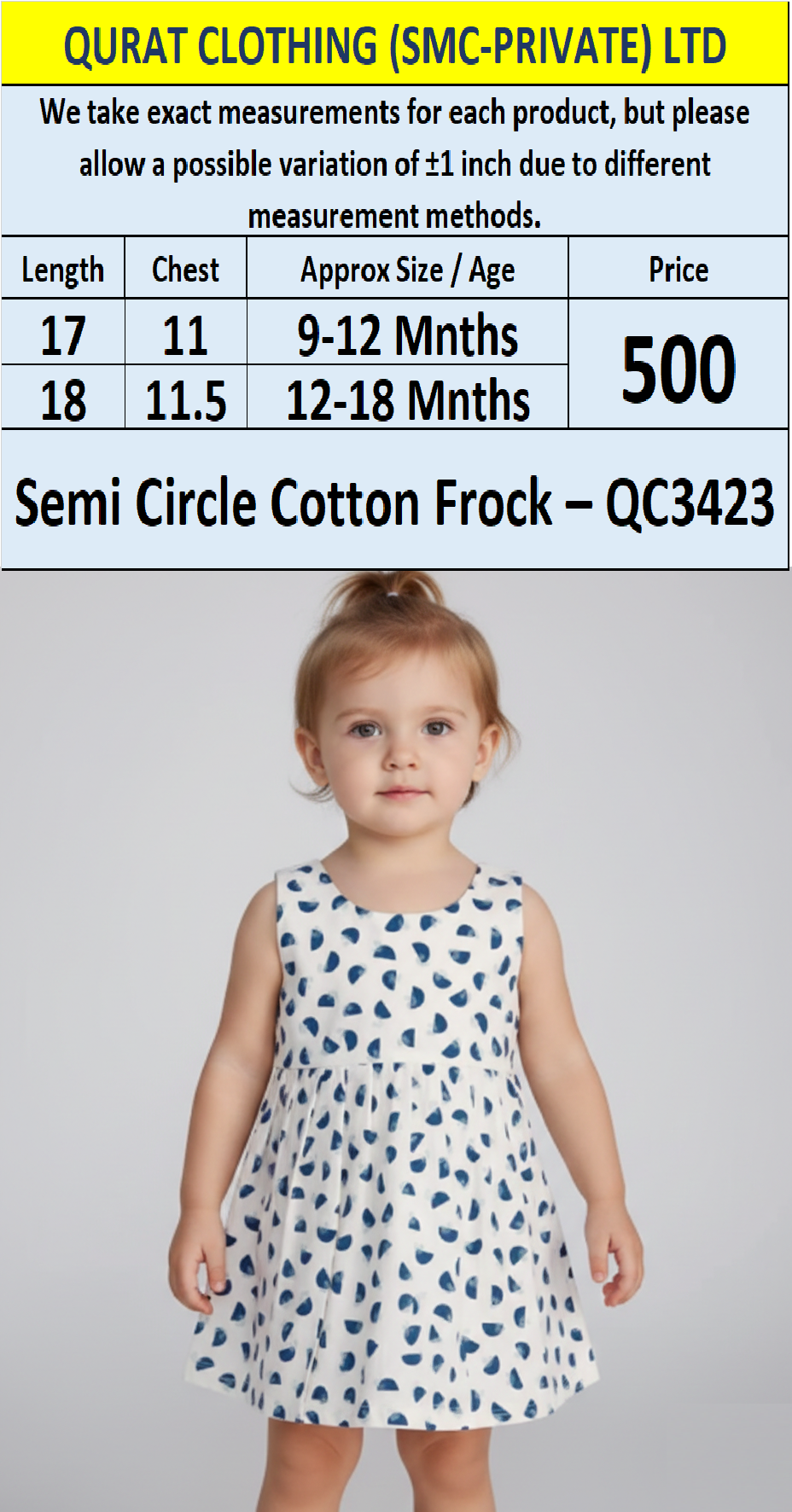 Semi Circle Cotton Frock – QC3423