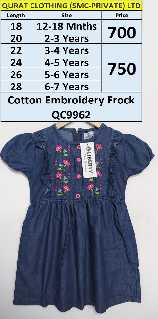 Cotton Embroidery Frock QC9962