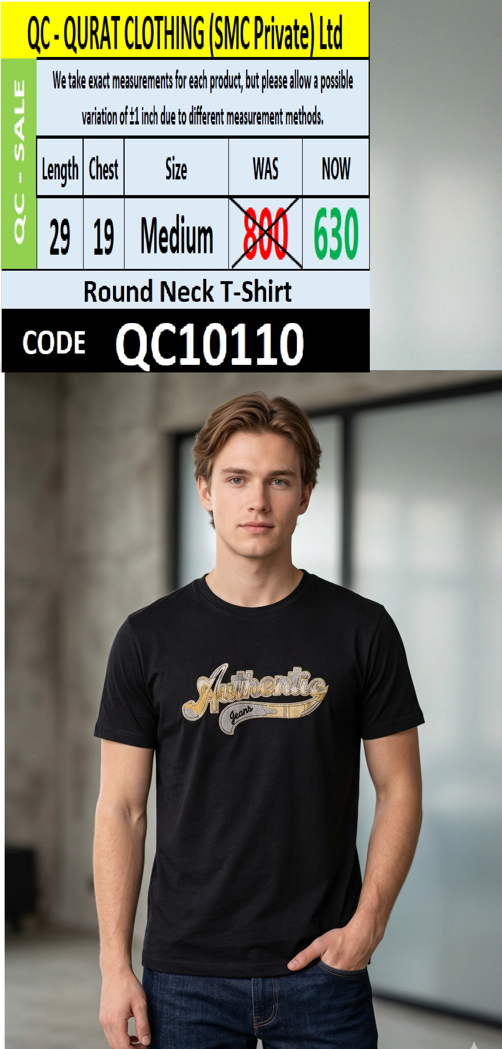 Round Neck Polo T-shirt - QC10110