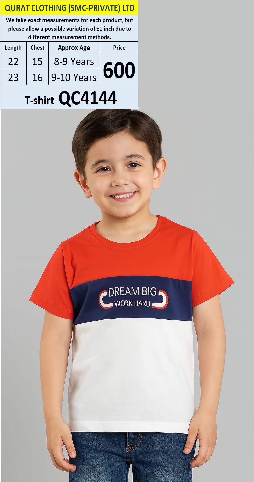 Dream Big Work Hard T-shirt QC4144