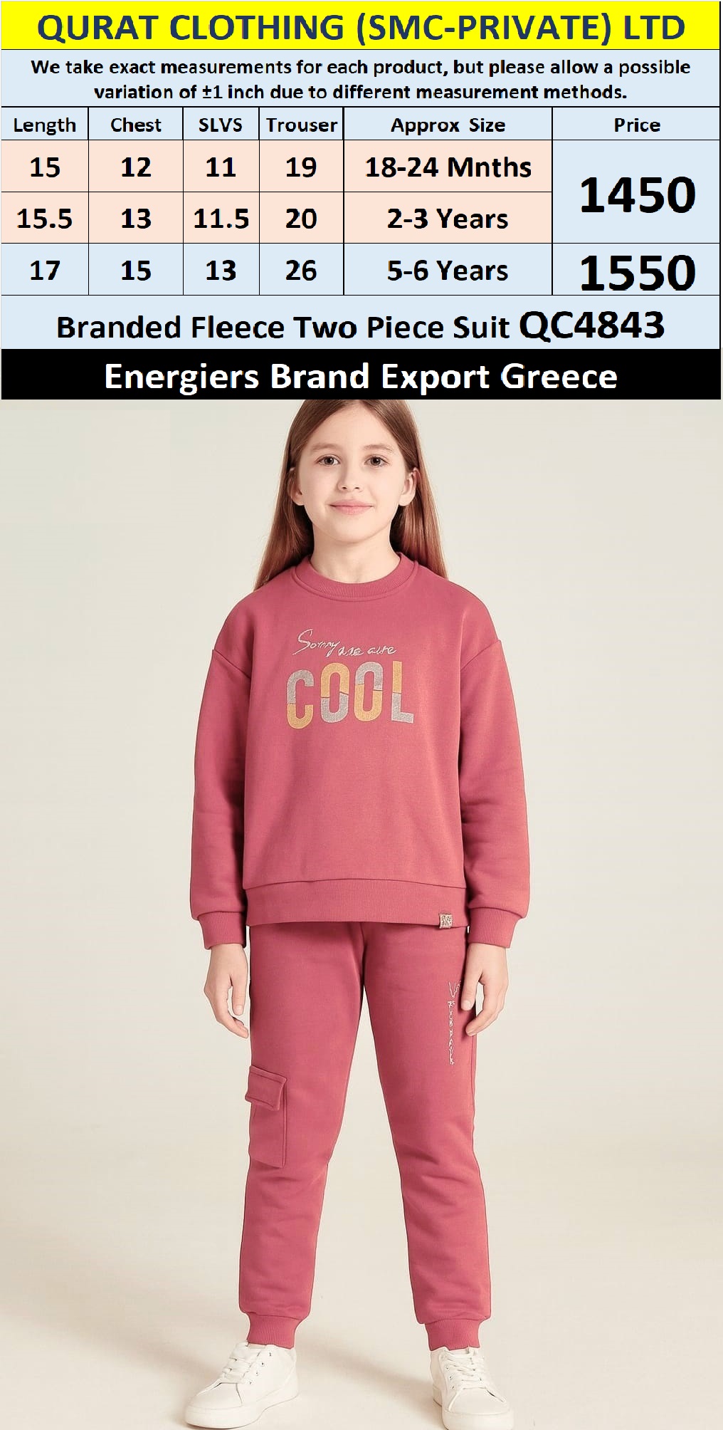 Energiers Brand Fleece Two Piece Suits QC4843 - Export Greece - QC4843