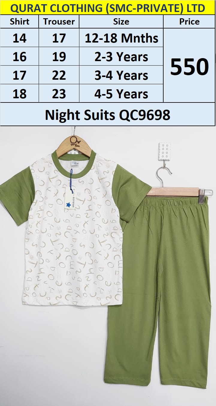 Boys Star Brand Green Night Suits QC9698