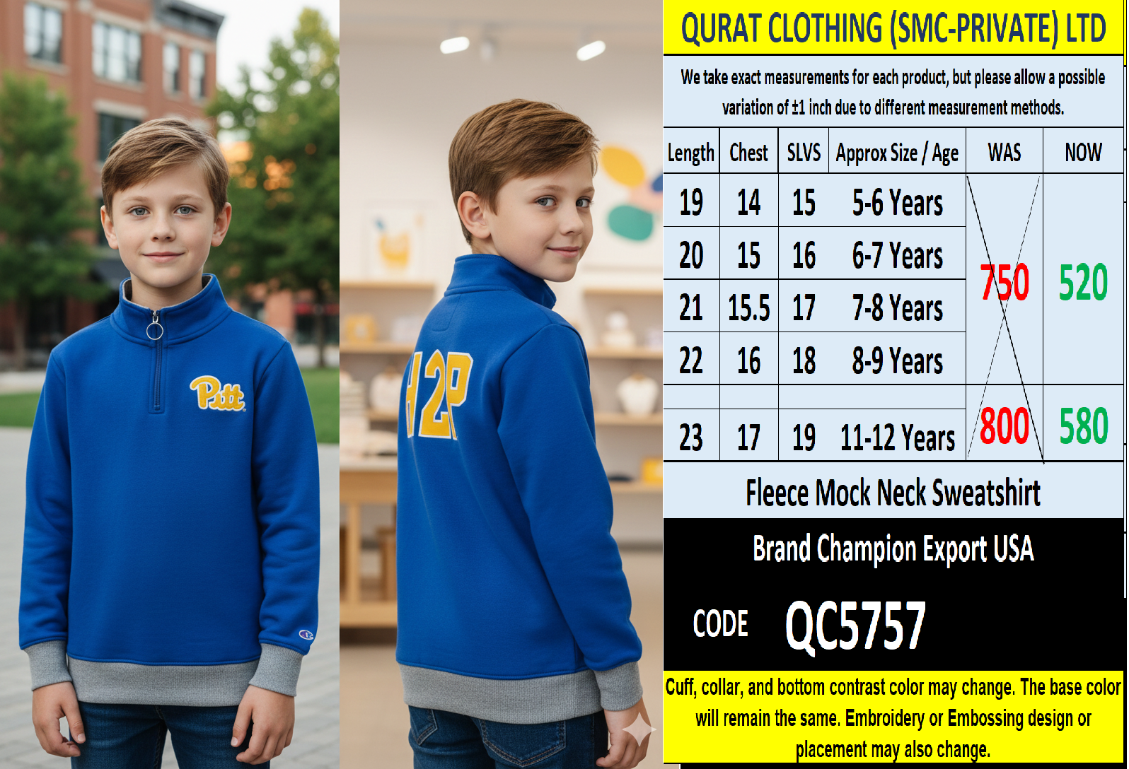 Champion Brand Mock Neck Sweatshirt Export USA - QC5757