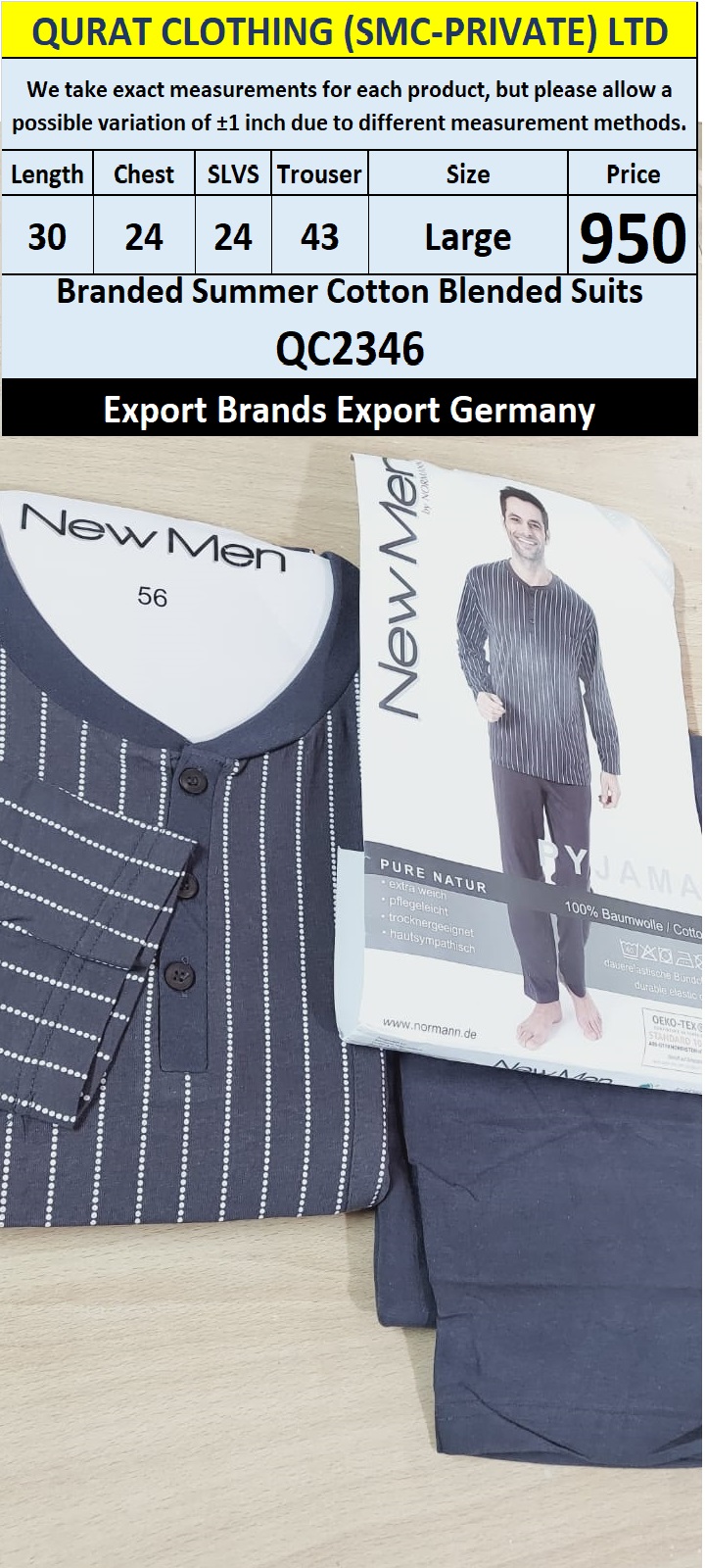 International Brands Summer Cotton Blended Suits Export Germany QC2346