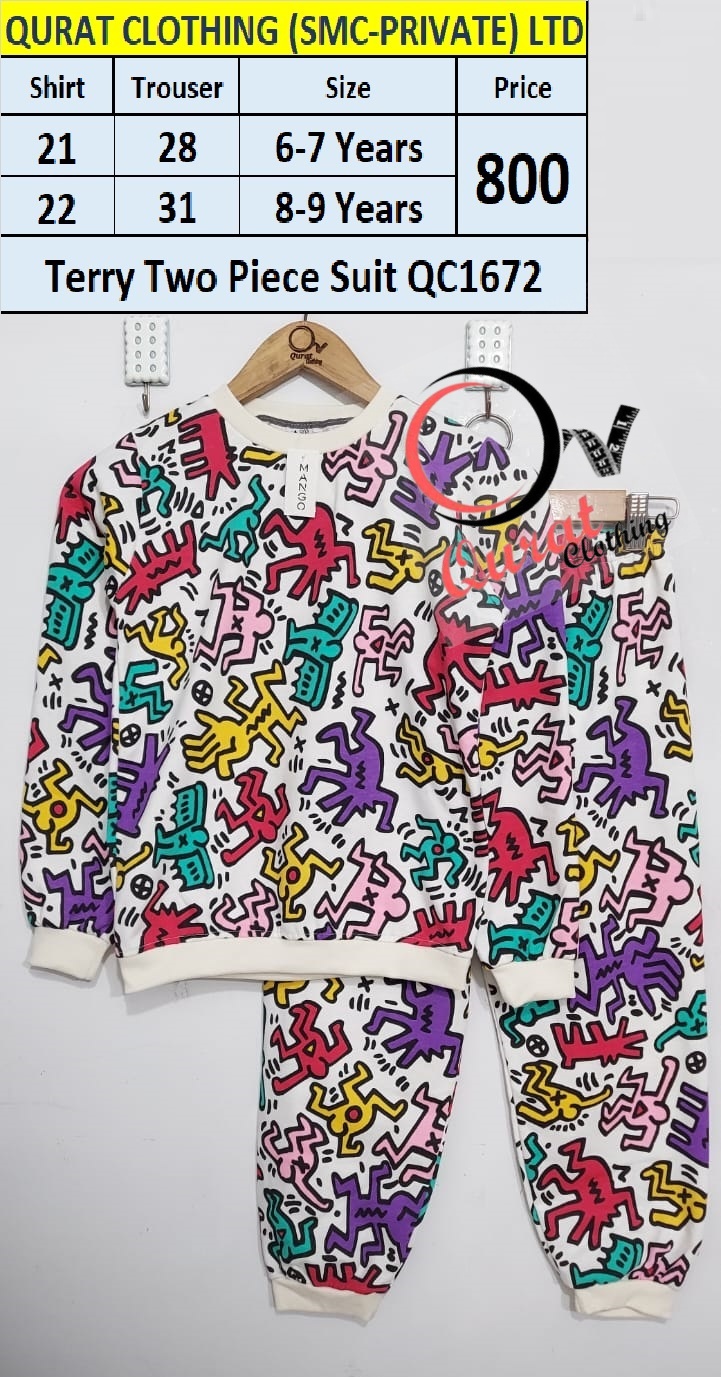Colorful Printed Terry Two Piece Suit 