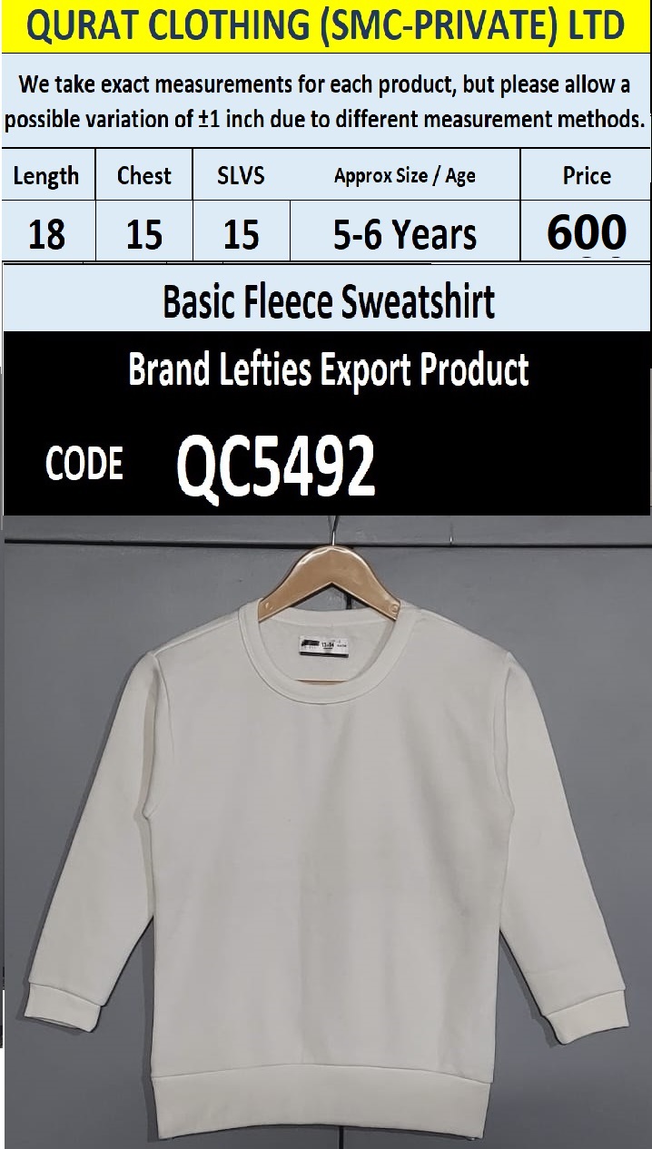 Branded Fleece Sweatshirt Export Product - QC5492