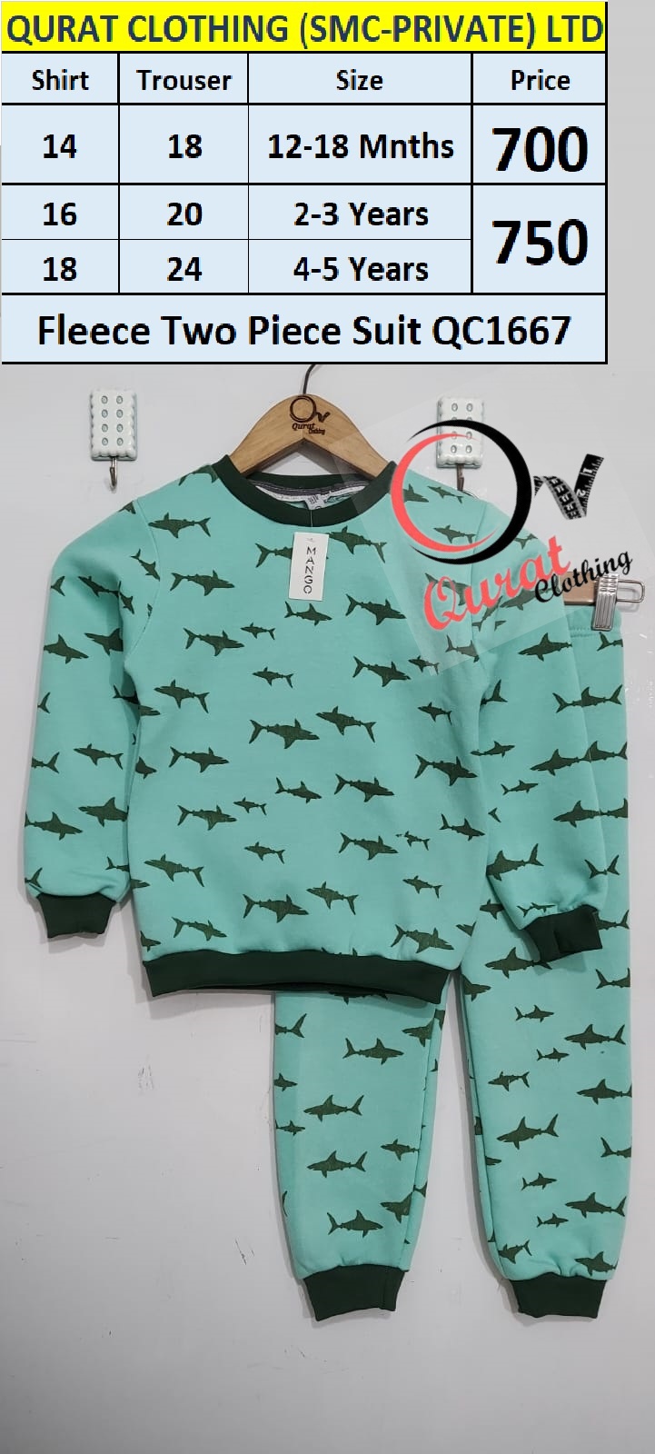 Shark Fleece Two Piece Suit QC1667