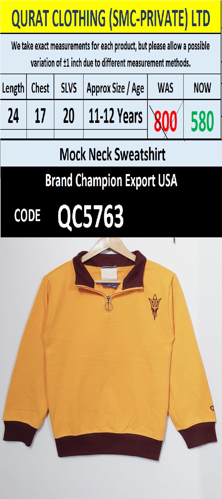 Champion Brand Mock Neck Sweatshirt Export USA - QC5763