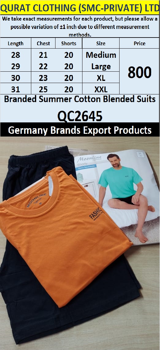 International Brands Cotton Blended Suits Export Germany QC2645