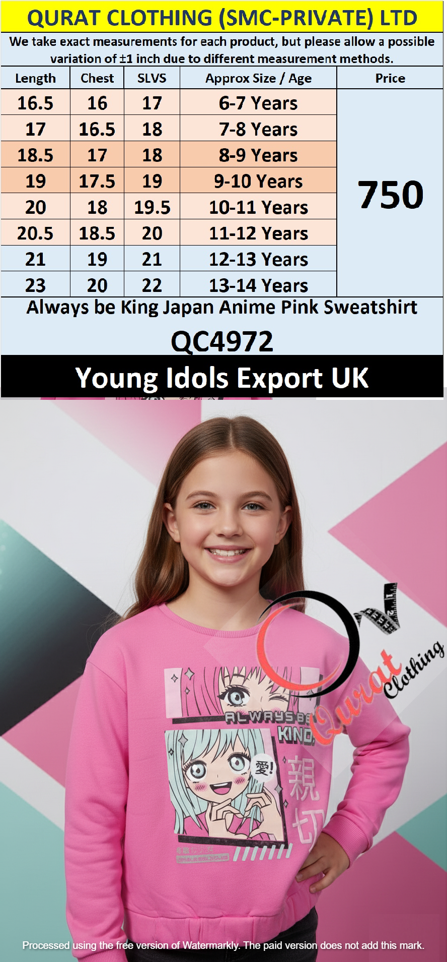 Young Idols “Always Be Kind” Japan Anime Pink Sweatshirt QC4972 – Export UK