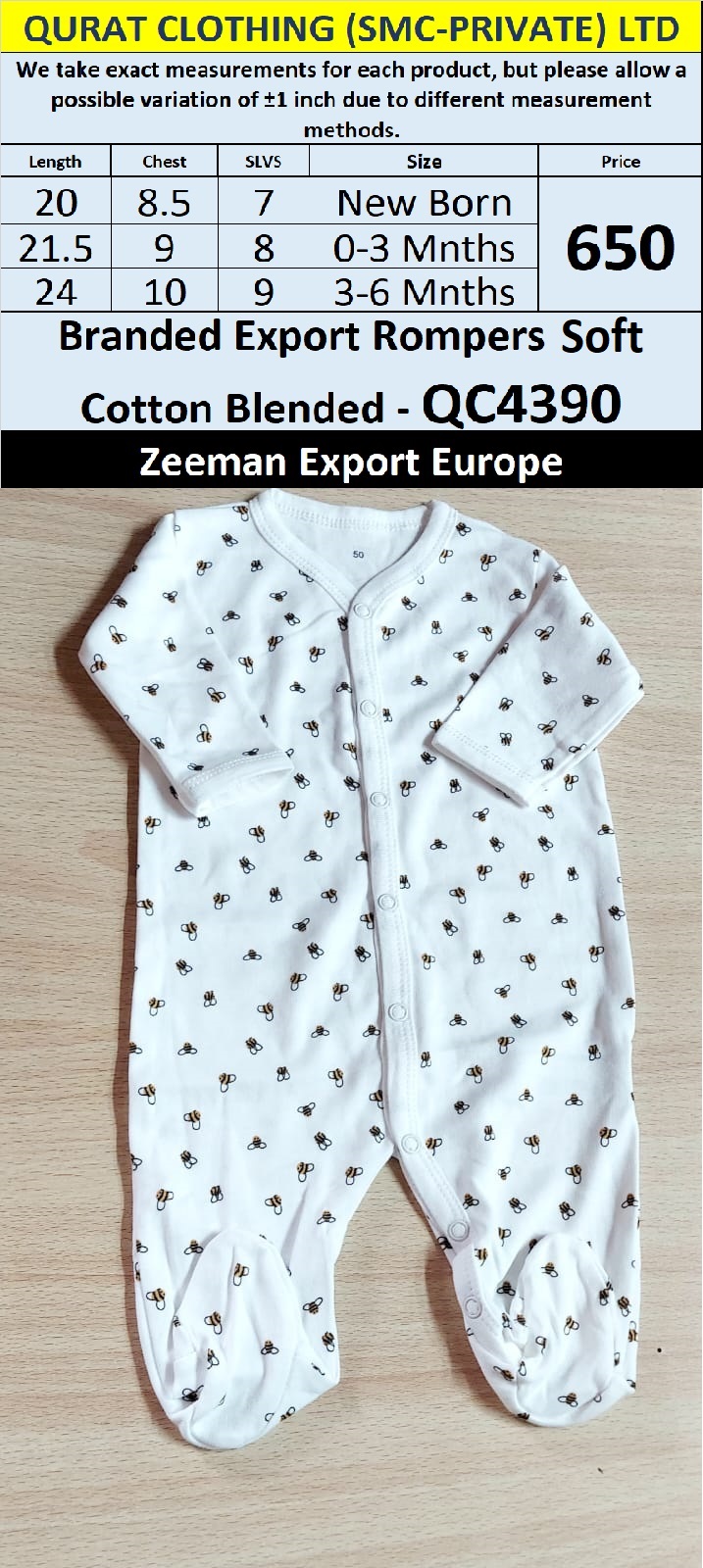 Zeeman Brand Soft Cotton Blended Romper Export Europe - QC4390