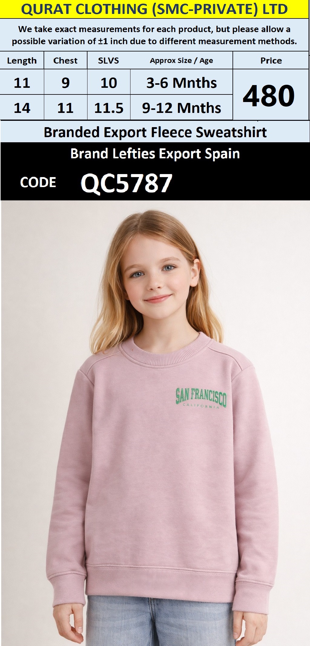 Lefties Brand Fleece Sweatshirt Export Europe - QC5787