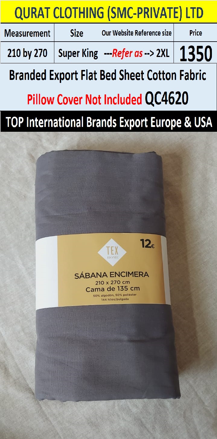 Top Intl Brand Flat Cotton Bed Sheet QC4620 Export Europe & USA