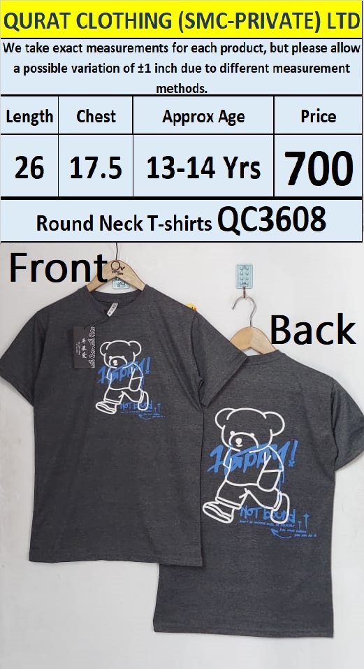 Round Neck Soft Cotton Blended T-shirts QC3608