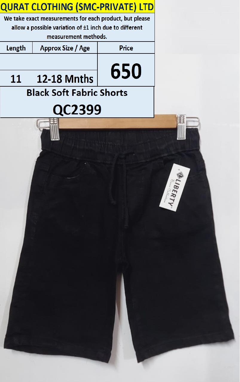 Black Soft Fabric Shorts QC2399