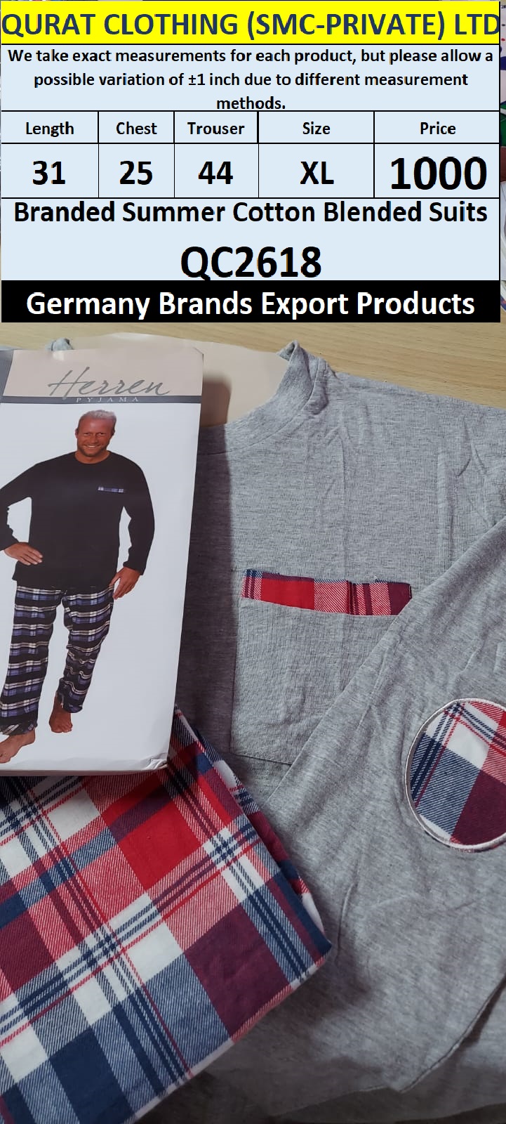International Brands Summer Cotton Blended Suits Export Germany QC2618