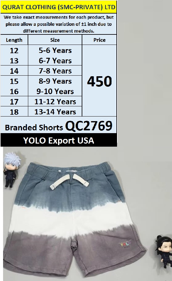 YOLO Brand Shorts QC2769 (Color Complain) Rs. 300 now