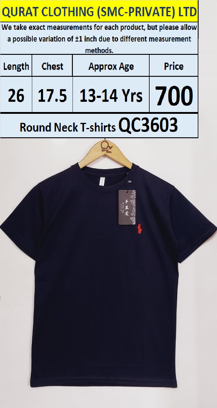 Round Neck Soft Cotton Blended T-shirts QC3603