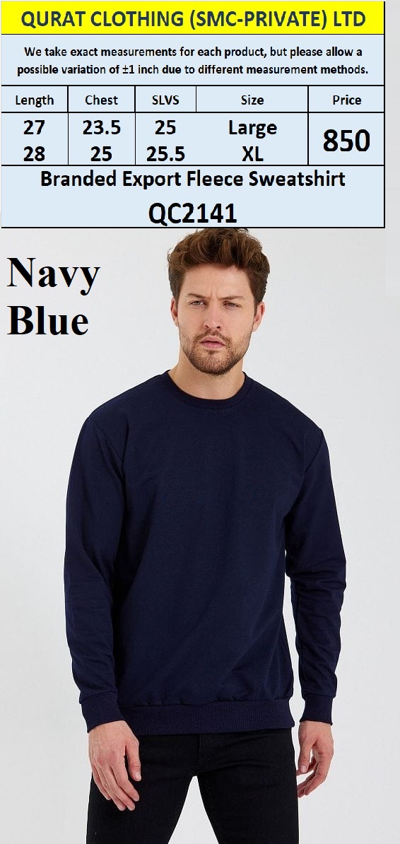 Branded Export Fleece Navy Blue Sweatshirt QC2141