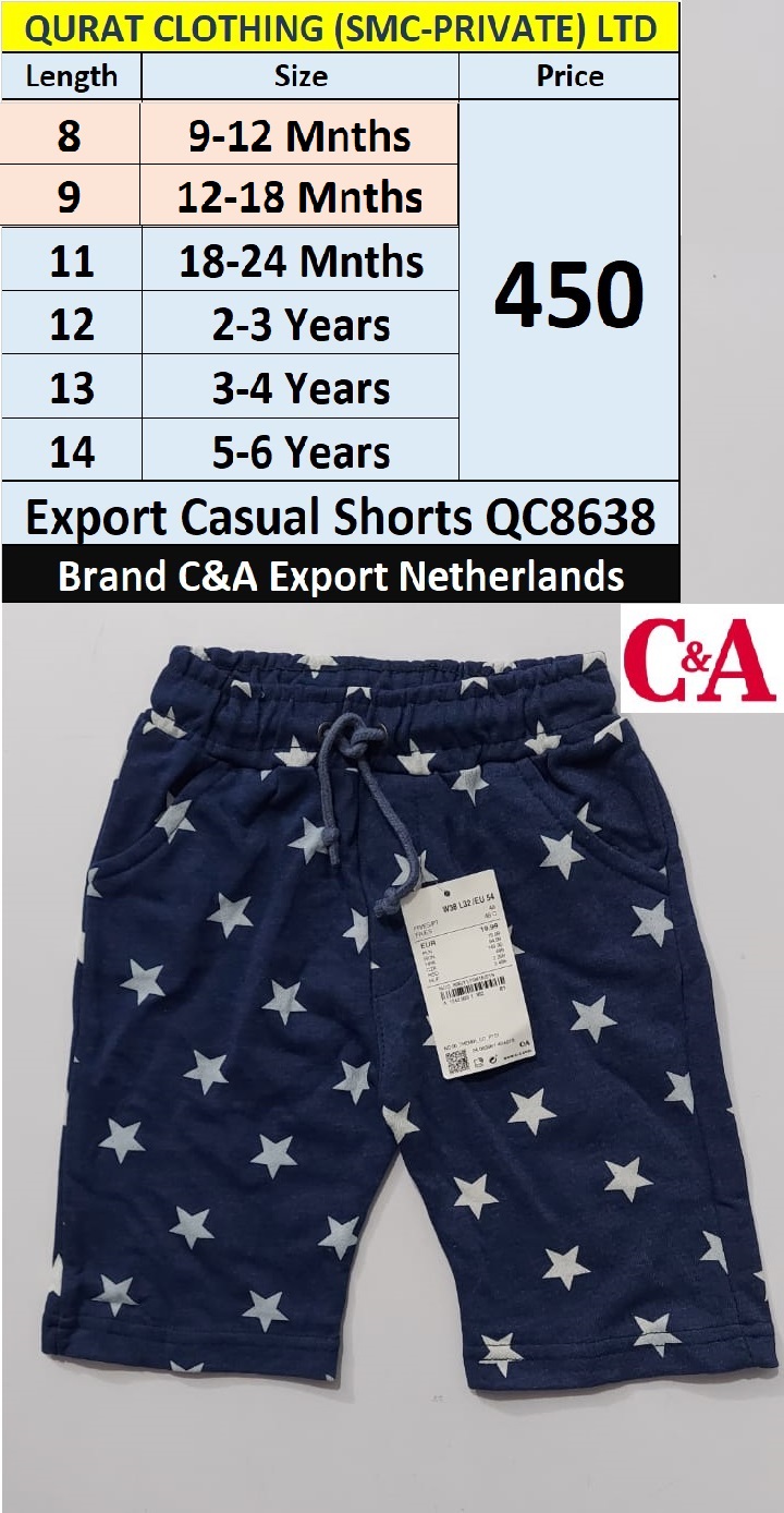 C&A Branded Beautiful Stars Print Shorts QC8638 Export Netherlands