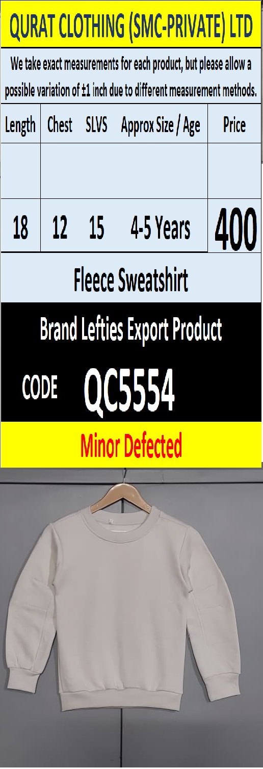 Brand Lefties Fleece Sweatshirt Export Europe or USA (Minor Defected Product) - QC5554